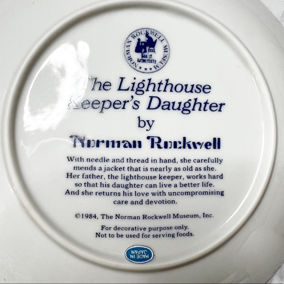 Norman Rockwell Vintage The Lighthouse Keeper’s Daughter Collector’s Plate IOB - Picture 7 of 11
